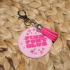 Pink Pony Club Motel Keychain Round Keychain With Tassel – Keychains – Handmade By Shessocrafty Goods