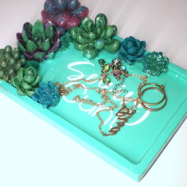 il_fullxfull.7581665018_1hlx-1 Trinket Dish With Succulent Accents - Handmade Serving Cunt Vanity Tray - Quirky Feminist Decor – Say It Louder – Handmade By Shessocrafty Goods