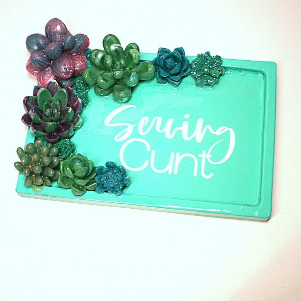 il_fullxfull.7581665230_iohf-1 Trinket Dish With Succulent Accents - Handmade Serving Cunt Vanity Tray - Quirky Feminist Decor – Say It Louder – Handmade By Shessocrafty Goods