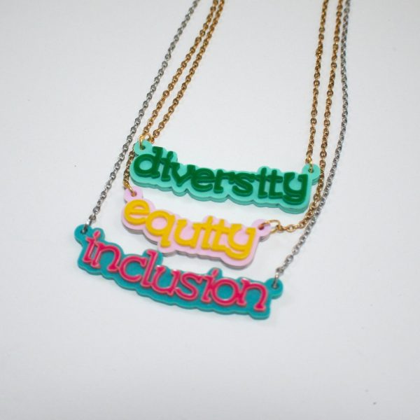 Dei Necklace Trio - Diversity - Equity - Inclusion - Choose One Or Full Set – Uncategorized – Handmade By Shessocrafty Goods