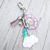 Opalite Bag Charm | Glow In The Dark Lightning Strike Keychain | Custom Engraved Gift – Keychains – Handmade by ShesSoCrafty Goods