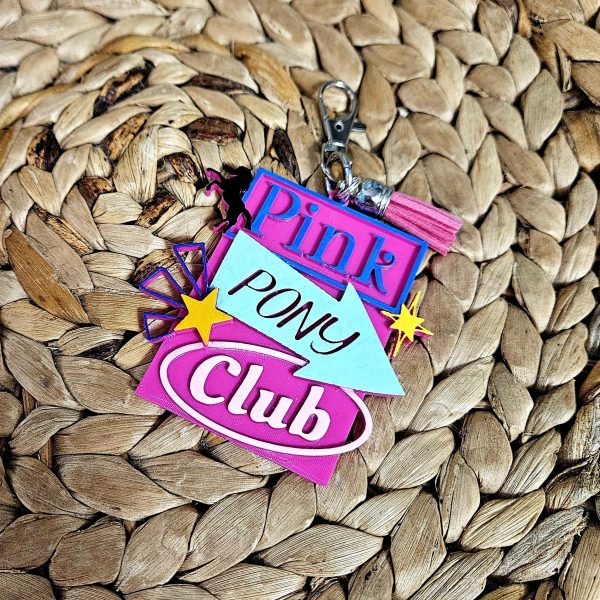 Pink Pony Club Sign Keychain: Hand-Painted Weho Bag Tag – Keychains – Handmade By Shessocrafty Goods