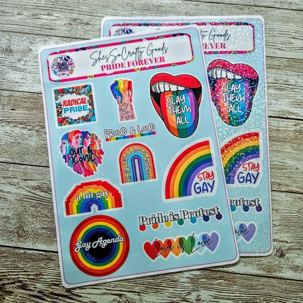 Pride Sticker Sheet: 11-Pack Vinyl Gay Pride Decals (Matte Or Holo) – Say It Louder – Handmade By Shessocrafty Goods