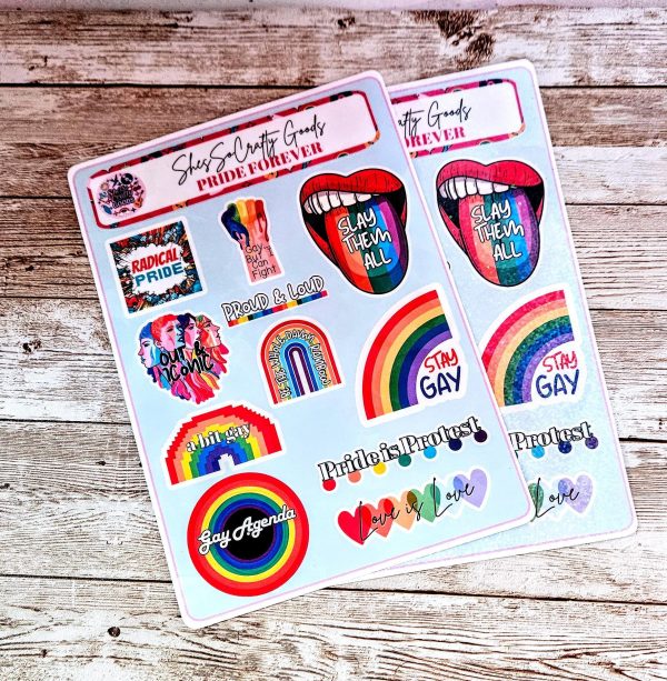 Pride Sticker Sheet: 11-Pack Vinyl Gay Pride Decals (Matte Or Holo) – Say It Louder – Handmade By Shessocrafty Goods