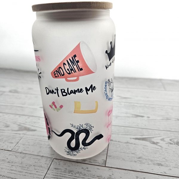 il_fullxfull.7581670892_kbpy-1 Rep Glass Can Cup: 16Oz Iced Coffee Cup With Bamboo Lid – Tumblers &Amp; Water Glasses – Handmade By Shessocrafty Goods