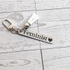 il_fullxfull.7581672032_ndys Feminist Keychain – Stainless Steel Statement Accessory With Pink Tassel – Feminist Gift – Keychains – Handmade By Shessocrafty Goods