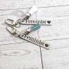 il_fullxfull.7581672296_ow0o Feminist Keychain – Stainless Steel Statement Accessory With Pink Tassel – Feminist Gift – Keychains – Handmade By Shessocrafty Goods