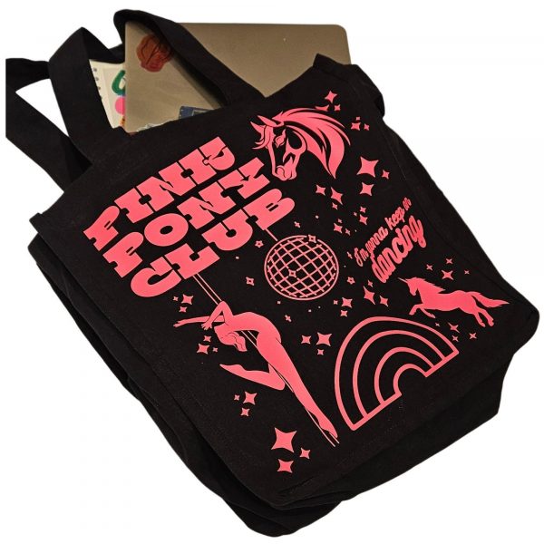 Pink Pony Club Tote Bag: Glow-In-The-Dark, Xl Capacity – Totes – Handmade By Shessocrafty Goods