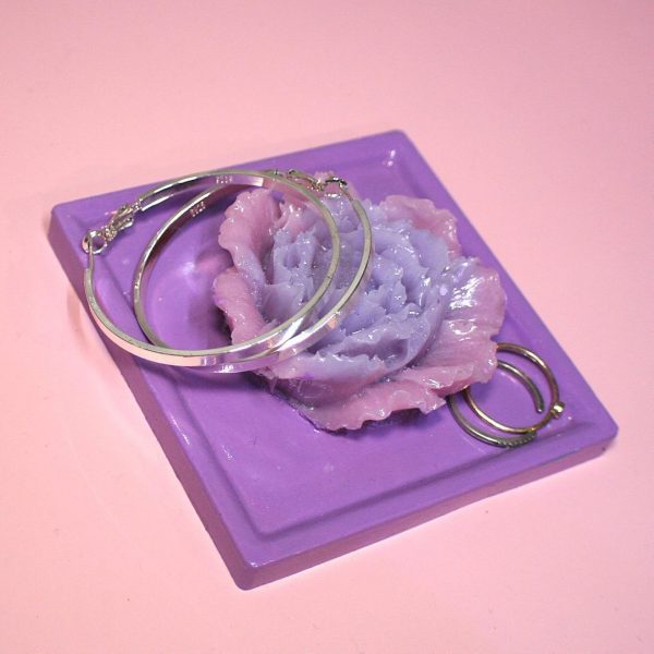 Bright Purple Floral Peony Trinket Dish – Decorative Trays – Handmade By Shessocrafty Goods
