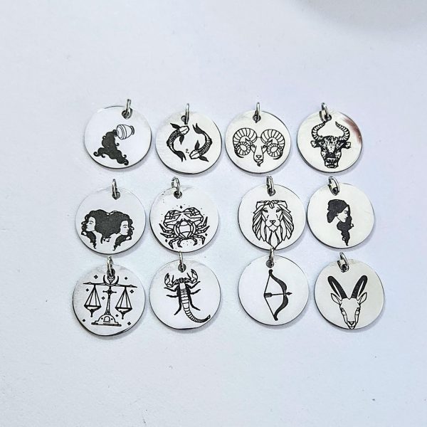 Minimalist Zodiac Pendant Necklace: Stainless Steel Horoscope Charm – Jewelry – Handmade By Shessocrafty Goods