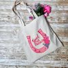 Chappell Inspired Tote Bag, Good Luck Babe Floral Horseshoe Design, Pop Music Fan Bag – Totes – Handmade by ShesSoCrafty Goods