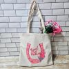 Chappell Inspired Tote Bag, Good Luck Babe Floral Horseshoe Design, Pop Music Fan Bag – Totes – Handmade By Shessocrafty Goods
