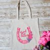 Chappell Inspired Tote Bag, Good Luck Babe Floral Horseshoe Design, Pop Music Fan Bag – Totes – Handmade By Shessocrafty Goods