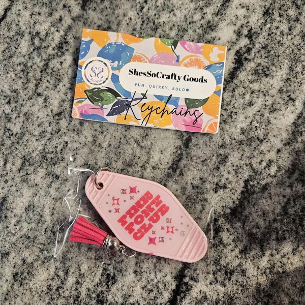 Good Luck Babe Keychain: Chic White Gold Design - Cream Tassel – Keychains – Handmade By Shessocrafty Goods