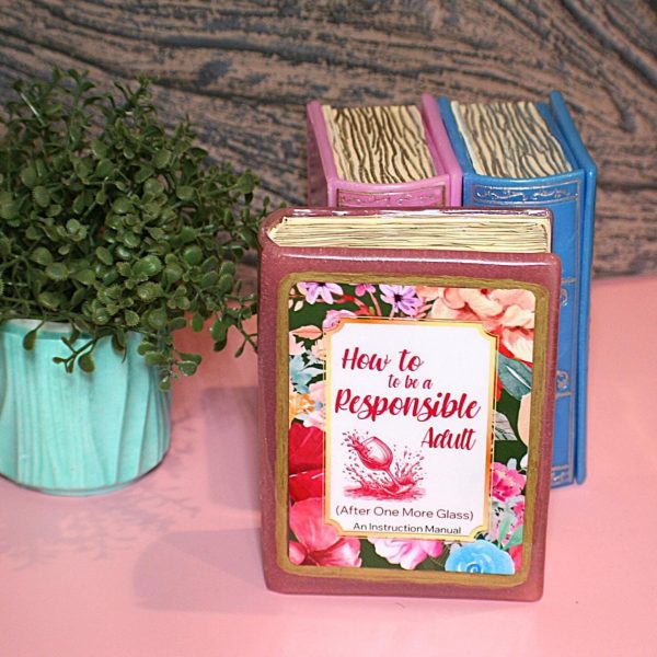 Loud Color. Louder Statements. - ShesSoCrafty Goods Funny Resin Book Box: 'How To Be A Responsible Adult' - Handmade Storage For Book Lovers – Bookish – Handmade By Shessocrafty Goods