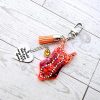 Orange Showgirl Era Bodysuit Keychain – Rhinestone Resin Bag Charm With Engraved Quote – Keychains – Handmade By Shessocrafty Goods