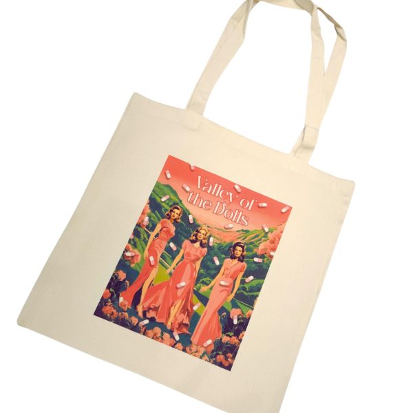 il_fullxfull.7581682376_6ws2 Valley Of The Dolls Tote Bag, Retro 60S Canvas Book Lover Accessory – Bookish – Handmade By Shessocrafty Goods