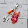 Orange Showgirl Era Bodysuit Keychain – Rhinestone Resin Bag Charm With Engraved Quote – Keychains – Handmade By Shessocrafty Goods