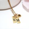 Minimalist Initial Necklace – Custom Heart Accent Pendant | 18K Gold Plated Stainless Steel – Jewelry – Handmade By Shessocrafty Goods