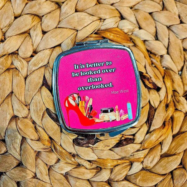Mae West Compact Mirror, Retro Glamour Quote Pocket Mirror, Vintage Hollywood Bridesmaid Gift – Hand &Amp; Pocket Mirrors – Handmade By Shessocrafty Goods