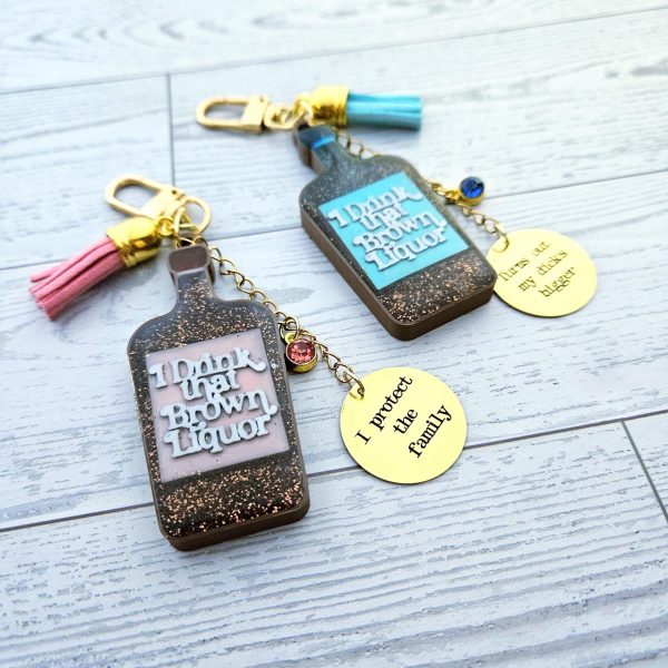 Personalized Brown Liquor Bag Charm – Funny 3D Printed Keychain Gift – Keychains – Handmade By Shessocrafty Goods