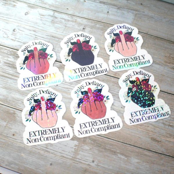 il_fullxfull.7629586677_9y5w Floral Middle Finger Sticker - Defiant Sassy Vinyl Decal – Say It Louder – Handmade By Shessocrafty Goods