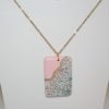 Handmade Concrete Pendant – Rose Gold Turquoise Inlay, Pink &Amp; Gold Accent – Jewelry – Handmade By Shessocrafty Goods