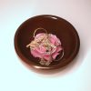 Bamboo Ring Dish - Rich Brown Floral Resin Accent Jewelry Holder – Home Decor – Handmade By Shessocrafty Goods