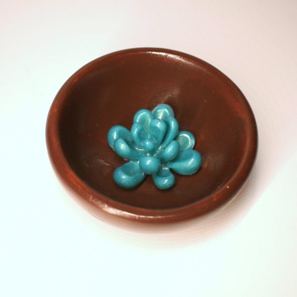 Bamboo Ring Dish - Rich Brown Floral Resin Accent Jewelry Holder – Home Decor – Handmade By Shessocrafty Goods