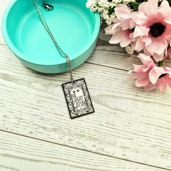 il_fullxfull.7629589665_8jrq Gatsby Book Necklace – Mirror Polish Stainless Steel Literary Pendant – Bookish – Handmade By Shessocrafty Goods