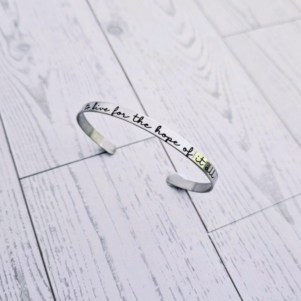 Engraved Stainless Steel Cuff Bracelet | Minimalist Poet Quote Jewelry – Cuff Bracelets – Handmade By Shessocrafty Goods