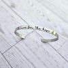 Engraved Stainless Steel Cuff Bracelet | Minimalist Poet Quote Jewelry – Cuff Bracelets – Handmade By Shessocrafty Goods