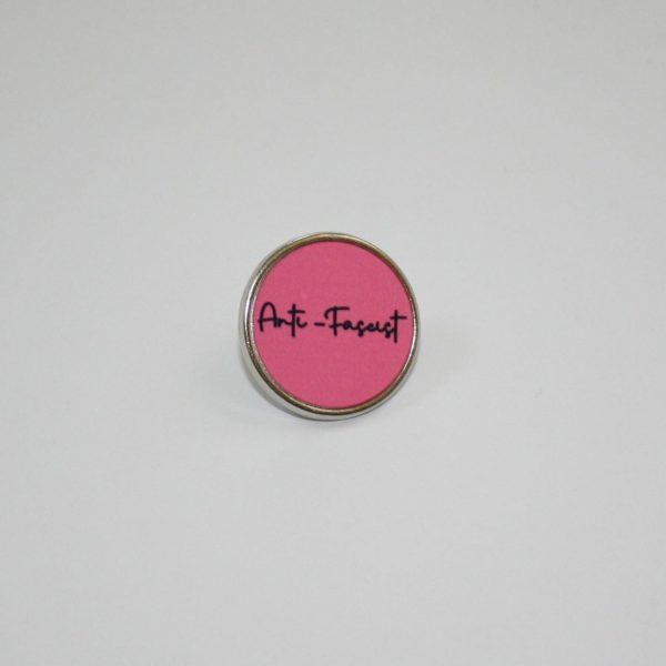 Anti-Fascist Stainless Steel Pin – Pink Round Button | 1 Inch – Pins &Amp; Pin-Back Buttons – Handmade By Shessocrafty Goods