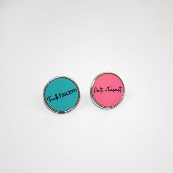 Anti-Fascist Stainless Steel Pin – Pink Round Button | 1 Inch – Pins &Amp; Pin-Back Buttons – Handmade By Shessocrafty Goods