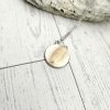 Lettered Olive Shell Necklace: Silver Chrome Tip, Coastal Pendant – Jewelry – Handmade By Shessocrafty Goods