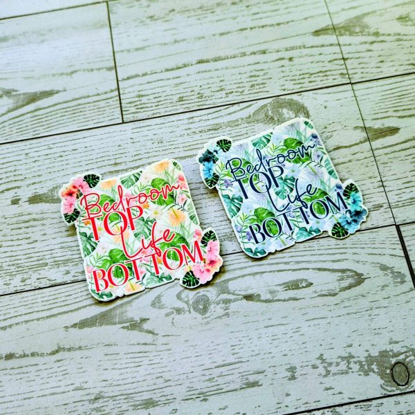 il_fullxfull.7629592229_238a-1 Funny Vinyl Sticker – Bedroom Top Life Bottom | Tropical Floral Waterproof Decal – Say It Louder – Handmade By Shessocrafty Goods