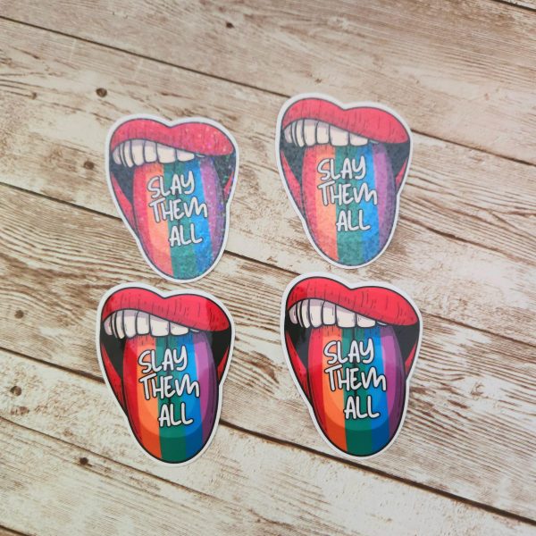 il_fullxfull.7629592545_czr2 Rainbow Tongue Pride Sticker: Slay Them All Vinyl Decal – Say It Louder – Handmade By Shessocrafty Goods