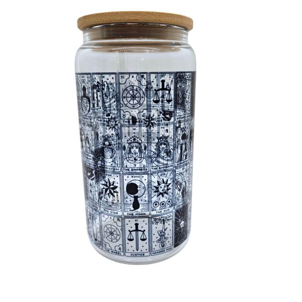 Loud Color. Louder Statements. - ShesSoCrafty Goods Tarot Card Beer Can Glass: Major Arcana Design, Bamboo Lid (16Oz) – Tumblers &Amp; Water Glasses – Handmade By Shessocrafty Goods