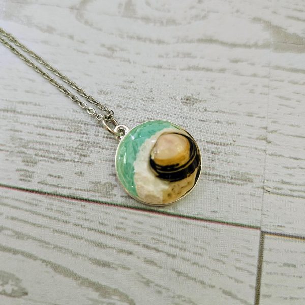 Handmade Seashell Pendant Necklace – Ocean Resin Coastal Jewelry – Beach Gift For Her – Jewelry – Handmade By Shessocrafty Goods