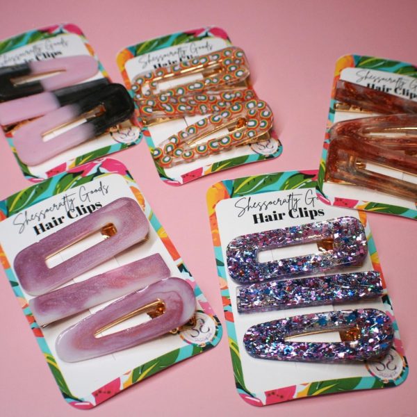 Tortoiseshell Resin Hair Clip Golden Flake Alligator Barrette Retro Modern Thick Hair Accessory Minimalist – Barrettes &Amp; Clips – Handmade By Shessocrafty Goods