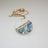 Handmade Concrete Pendant With Blue Stones &Amp; Rose Gold Accents – 1.75&Quot; Round Statement Necklace – Jewelry – Handmade By Shessocrafty Goods