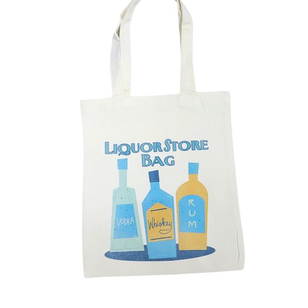 Retro Liquor Bottle Print Tote Bag: Vintage Vibes, Reusable Canvas – Totes – Handmade By Shessocrafty Goods