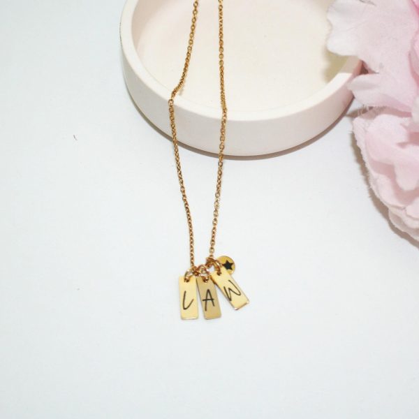 Loud Color. Louder Statements. - ShesSoCrafty Goods Personalized Gold Plated Initial Necklace With Star Pendant – Custom Script Jewelry – Jewelry – Handmade By Shessocrafty Goods