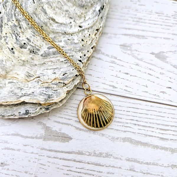 il_fullxfull.7629600699_2mv7 Real Scallop Shell Necklace – 18K Gold Plated Coastal Pendant, Beach Jewelry – Jewelry – Handmade By Shessocrafty Goods