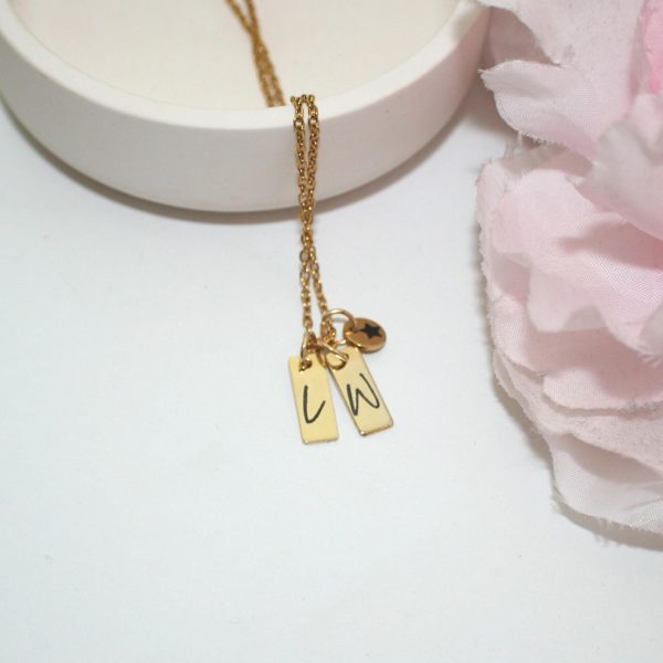 Personalized Gold Plated Initial Necklace With Star Pendant – Custom Script Jewelry – Jewelry – Handmade By Shessocrafty Goods