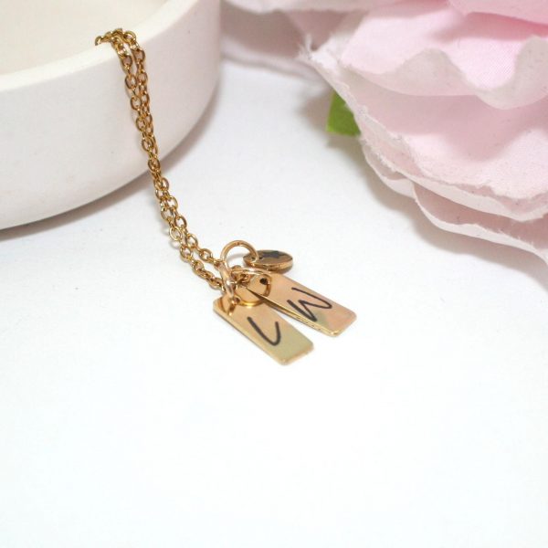 Personalized Gold Plated Initial Necklace With Star Pendant – Custom Script Jewelry – Jewelry – Handmade By Shessocrafty Goods