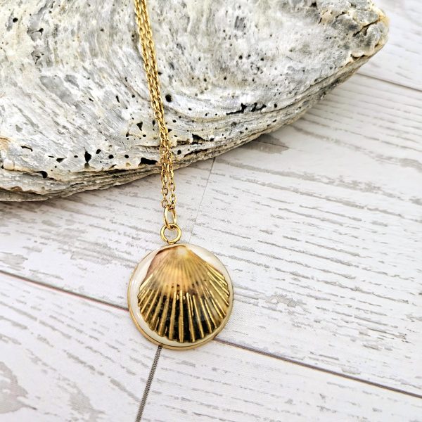 il_fullxfull.7629601025_mwk8 Real Scallop Shell Necklace – 18K Gold Plated Coastal Pendant, Beach Jewelry – Jewelry – Handmade By Shessocrafty Goods