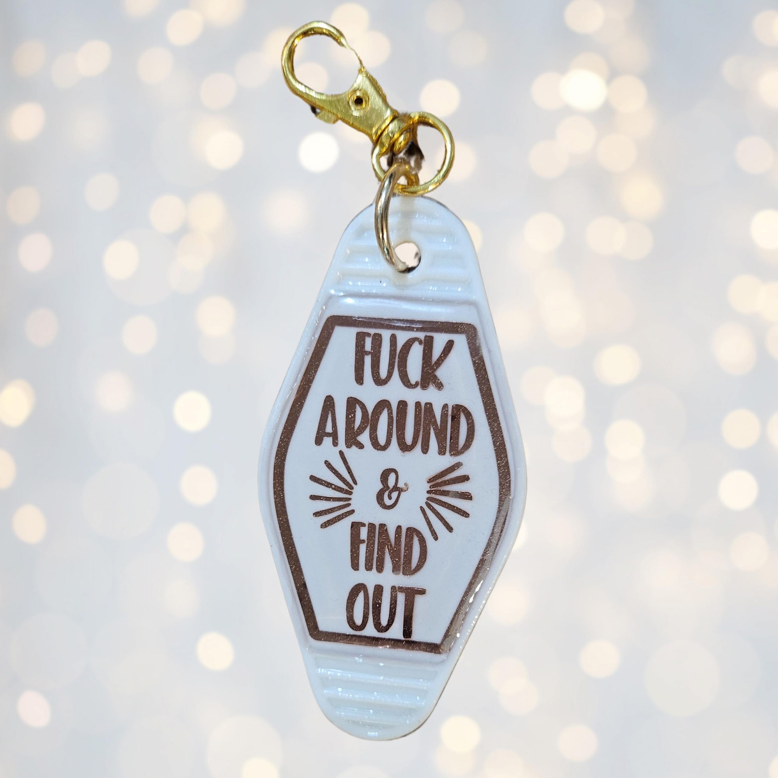 Fuck Around and Find Out Motel Keychain Fuck Around And Find Out Motel Keychain – Keychains – Handmade By Shessocrafty Goods