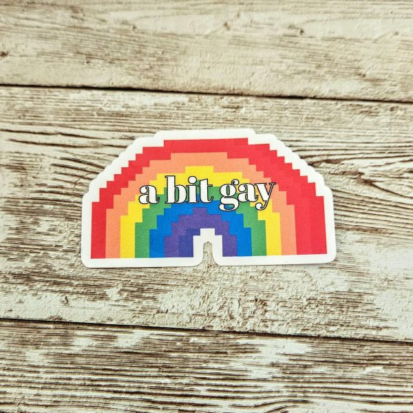 il_fullxfull.7629601395_33si A Bit Gay Pride Sticker, Lgbtq+ Holographic Laptop Decal, Queer Joy Coming Out Gift – Say It Louder – Handmade By Shessocrafty Goods