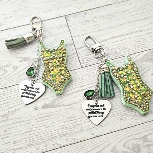 il_fullxfull.7629604125_qlgp-1 Mint Green Showgirl Glitter Bodysuit Bag Charm • Showgirl Era Keychain – Keychains – Handmade by ShesSoCrafty Goods